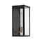 Jonathan Y Berlin 16" Modern Industrial Rectangular Iron/Glass LED Outdoor Lantern, Black/Gold Painting JYL7602A - alternate 6