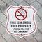 Signmission No Smoking Shield Sign This Is A Smoke F, 12 inch X 12 inch, Plastic Sign, 2PK SHI-P-2PACK-12-402 - alternate 4