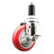 Service Caster 4 Inch 316SS Red Polyurethane Swivel 1-1/4 Inch Expanding Stem Caster Brake SCC-SS316EX20S414-PPUB-RED-TLB-114 - alternate 1