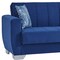 Homeroots 84" Blue Microfiber Convertible Futon Sleeper Sofa With Toss Pillows And Storage 607121 - alternate 4