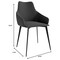 Leisuremod Sonnet Modern Dining Chair in Charcoal Fabric and Iron Legs, 2PK SC51CH2 - alternate 8