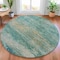 Homeroots 8' Aqua And Beige Round Abstract Washable Indoor Outdoor Area Rug 630821 - alternate 2