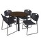 Regency Round Kee Breakroom Table W/ 4 Zeng Stack Chairs, 36 in W, 36 in L, Neo Walnut TB36RNDNWBPBK44BK - alternate 1