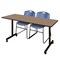 Regency Kobe Mobile T-Base Training Table W/ 2 Zeng Stack Chairs, 60 in W, 24 in L, Noble Oak MKTRCC6024NO44BE - alternate 1