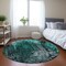 Homeroots 8' Teal Blue Aqua And Gray Round Abstract Washable Indoor Outdoor Area Rug 577249 - alternate 5