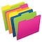 Pendaflex Twisted Glow File Folders, Letter Size, Assorted Colors, 1/3 Cut, 12PK 40526 - alternate 1