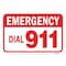 Signmission Emergency Dial 911, Heavy-Gauge Aluminum Rust Proof Parking Sign, 18" x 24", A-1824-25221 A-1824-25221 - alternate 2