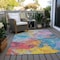 Homeroots 9' X 12' Blue Yellow Pink And Orange Abstract Washable Indoor Outdoor Area Rug 618536 - alternate 5