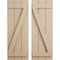 Ekena Millwork Rustic Three Board Joined Board-n-Batten Rough Sawn Faux Wood Shutters w/Z-Board, 16 1/2W x 32H, PR SHUBJZ16X32RSPR - alternate 1