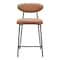 Homeroots Set of Two 25" Brown and Black Faux Leather and Steel Low Back Counter Height Bar Chairs, 2PK 565000 - alternate 3