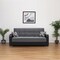 Homeroots 87" Gray And Black Microfiber Convertible Futon Sleeper Sofa And Toss Pillows With Storage 607099 - alternate 5