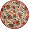 Homeroots 8' Red Gold Teal Blue And Green Round Floral Indoor Outdoor Area Rug 548071 - alternate 1