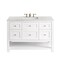 James Martin Vanities Breckenridge 48'' S Vanity, Bright White w/ Jasmine Pearl Top w/FreePower Wireless Charger 330-V48-BW-FEJP - alternate 1
