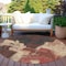 Homeroots 8' Brick Red And Red Round Abstract Washable Indoor Outdoor Area Rug 609162 - alternate 4