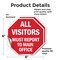 Signmission All Visitors Must Report to Main Of, 6 inch X 6 inch, Vinyl Decal, 2PK OC-D-2PACK-6-335 - alternate 3
