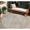 Homeroots 8' Taupe And Beige Round Geometric Washable Indoor Outdoor Area Rug 594595 - alternate 1