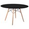 Leisuremod Round 48 in W, 29 in L, MDF/Beech Wood, Black EP47BLTR - alternate 1