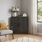Homeroots Set Of Four Black Wood Corner Accent Cabinet With Two Doors 712122 - alternate 4