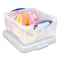 Really Useful Box Snap-Lid Storage Bin, 4.49 gal, 11in x 18in x 4in, Clear/Blue, 4PK 17C-PK4CB - alternate 2