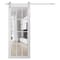 Sartodoors Sturdy Barn Door 12 lites Clear Glass, Felicia 3355 White Silk, 6.6FT Rail Hangers Heavy Hardware FELICIA3355BD-S-WS-28 - alternate 1