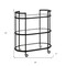 Homeroots Black Steel And Glass Oval Rolling Bar Cart 530455 - alternate 5
