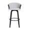 Homeroots 26" Light Gray And Black Fabric Swivel Counter Height Bar Chair 534420 - alternate 2