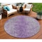 Homeroots 8' Plum Purple And Silver Round Oriental Washable Indoor Outdoor Area Rug 588836 - alternate 1