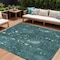 Homeroots 10' X 14' Teal Blue And Ivory Abstract Washable Indoor Outdoor Area Rug 631190 - alternate 1