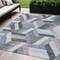 Homeroots 5' X 8' Blue Geometric Washable Indoor Outdoor Area Rug 608047 - alternate 1