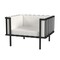 Homeroots 33" Black Metal Outdoor Arm Chair with Off White Cushion 527084 - alternate 4