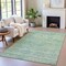 Homeroots 5' X 8' Teal Blue And Linen Oriental Washable Indoor Outdoor Area Rug 631138 - alternate 3