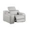 Homeroots 41" Light Gray Italian Leather Wall Hugger Recliner With USB 634541 - alternate 8