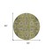 Homeroots 8' Olive Green Gray And Charcoal Round Oriental Washable Indoor Outdoor Area Rug 582106 - alternate 6