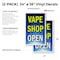 Signmission Vape Shop Open, Vinyl Decals Only 24 Inch x 36 Inch, Vinyl Decal, 2PK DSB-2436-2PACK-Vape Shop Open - alternate 2