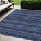 Homeroots 5' X 8' Navy Blue And Black Southwestern Washable Indoor Outdoor Area Rug 587549 - alternate 1