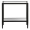 Homeroots 24" Black And Clear Glass And Steel Mirrored End Table With Shelf 544173 - alternate 3
