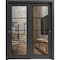 Sartodoors Sliding Closet Bypass Doors with Clear Glass, Lucia 2466 Matte Black and Aluminum Strips, Sturdy R LUCIA2466DBD-BLK-64 x 80 (2* 32x80) - alternate 1