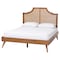 Baxton Studio Rodolfo Platform Bed - Mid-Century Modern Bed with Woven Rattan Headboard, Queen 268-12648-9408-ZORO - alternate 1
