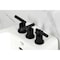 Kingston Brass Three-Handle Bidet Faucet with Knurled Handle and Brass Pop-Up, Matte Black KB6320KNL - alternate 2