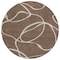 Homeroots 8' Brown And Beige Round Abstract Washable Indoor Outdoor Area Rug 597465 - alternate 4
