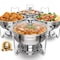 Vevor 5 Qt Round Chafing Dish Buffet Set Full-Size Pan Stainless Steel Silver, 4PK JZYYXCL5LBL4 - alternate 1
