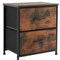 Homeroots Set Of Two 12" Black And Brown Fabric Metal And Wood Two Drawer Dresser, 2PK 635726 - alternate 2