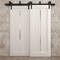 Sartodoors Sliding Closet Barn Bypass Doors 72 x 80 inches, Ego 5014 Painted White Oak, Modern 6.6ft Rails Ha EGO5014BBB-PWO-72 - alternate 3