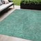 Homeroots 5' X 8' Teal Blue And Charcoal Geometric Washable Indoor Outdoor Area Rug 577602 - alternate 1