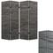 Homeroots 84" Gray Canvas Folding Four Panel Screen Room Divider 274662 - alternate 6
