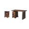 Homeroots 54" Dark Brown Solid Wood Writing Desk and Bookshelf Set With Three Drawers 634356 - alternate 5