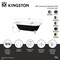 Kingston Brass 66" Cast Iron Oval Double Ended Clawfoot Tub, No Faucet Drillings, Black/White/Brushed Brass VBTND663013NB7 - alternate 2
