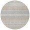 Homeroots 8' Ivory Round Striped Washable Indoor Outdoor Area Rug 576953 - alternate 4