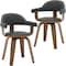 Leisuremod Brivo Swivel Dining Chair with 360-Degree Leather Armchair & Poplar Wood Legs, 2PK BC22BL2 - alternate 1