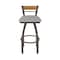 Holland Bar Stool Co Revelle 30in Swivel Bar Stool with Bronze Finish, Medium Back and Canter Folkstone Grey Seat 881 - alternate 5